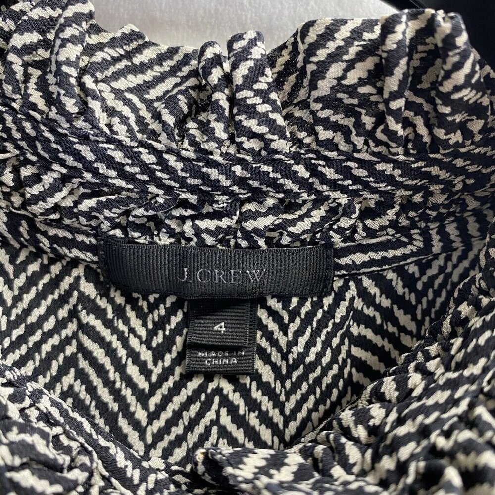 J. Crew Black and White Monochrome Pattern Sleeveless Blouse - Picture 10 of 16